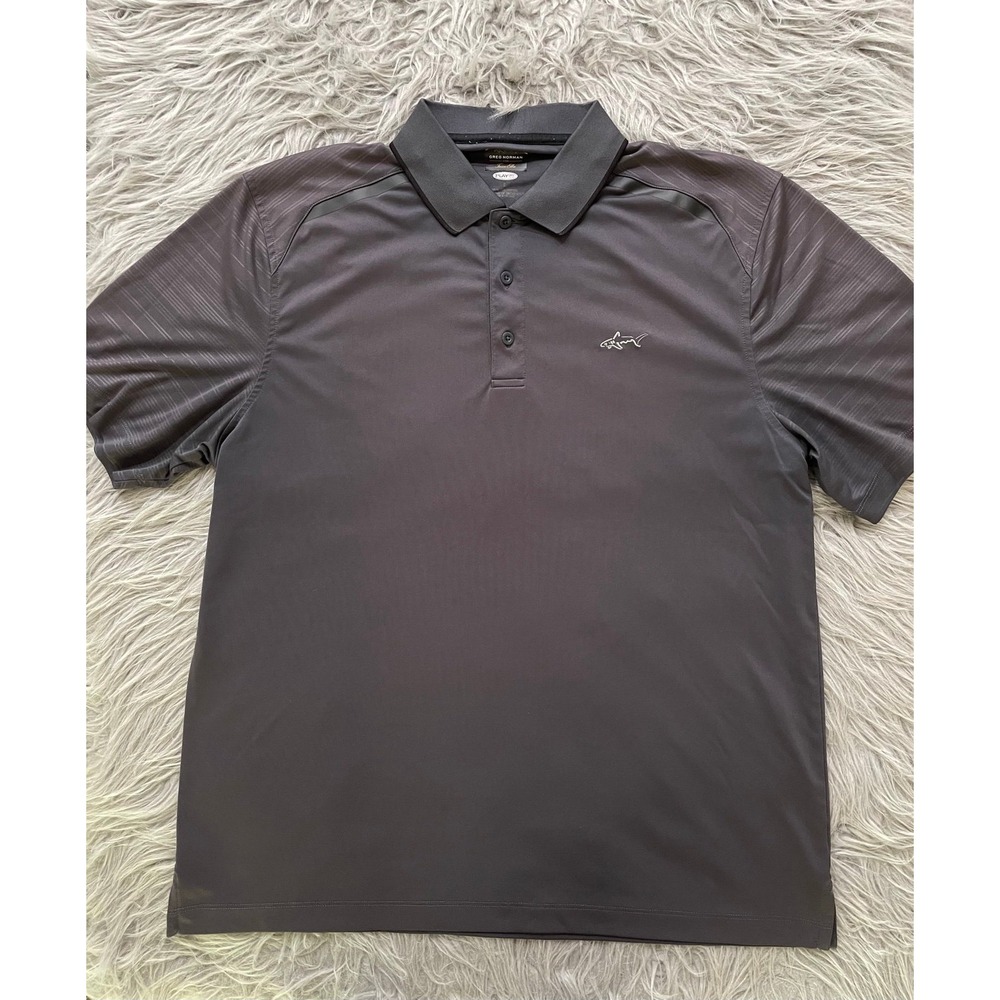 Greg Norman‎ Dark Gray Polo Golf Dry Shirt Men's Large